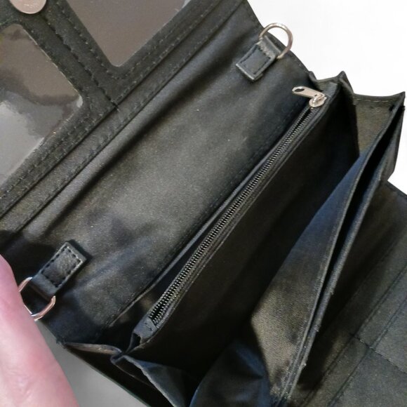 Turquoise Faux Leather Feather Arrow Convertible Wallet Clutch Crossbody - Picture 10 of 16